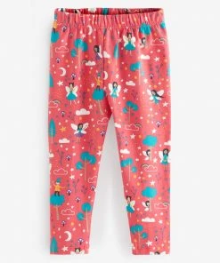 Frugi Organic Cotton Pink Piskie Printed Leggings