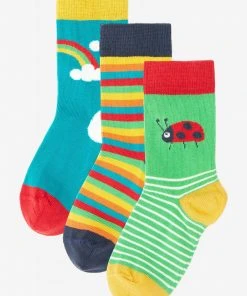 Frugi Organic Cotton Socks 3 Pack - Bugs