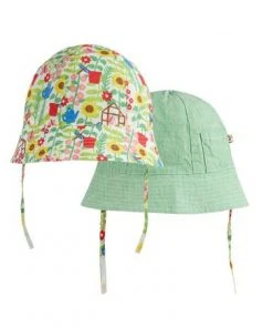 Frugi Green Reversible Floral Sun Hat -Wear Basics Store unnamed file 598