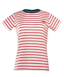 Frugi Organic Ladies Red Stripe Positivitee T-Shirt