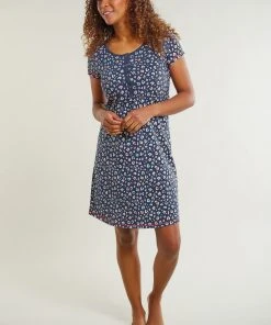 Frugi Navy Blue Organic Maternity And Nursing Nightie - Leopard -Wear Basics Store unnamed file 606 scaled