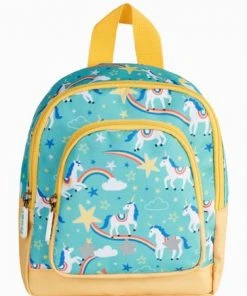 Frugi Aqua Blue Recycled Backpack With Reins - Unicorn -Wear Basics Store unnamed file 616