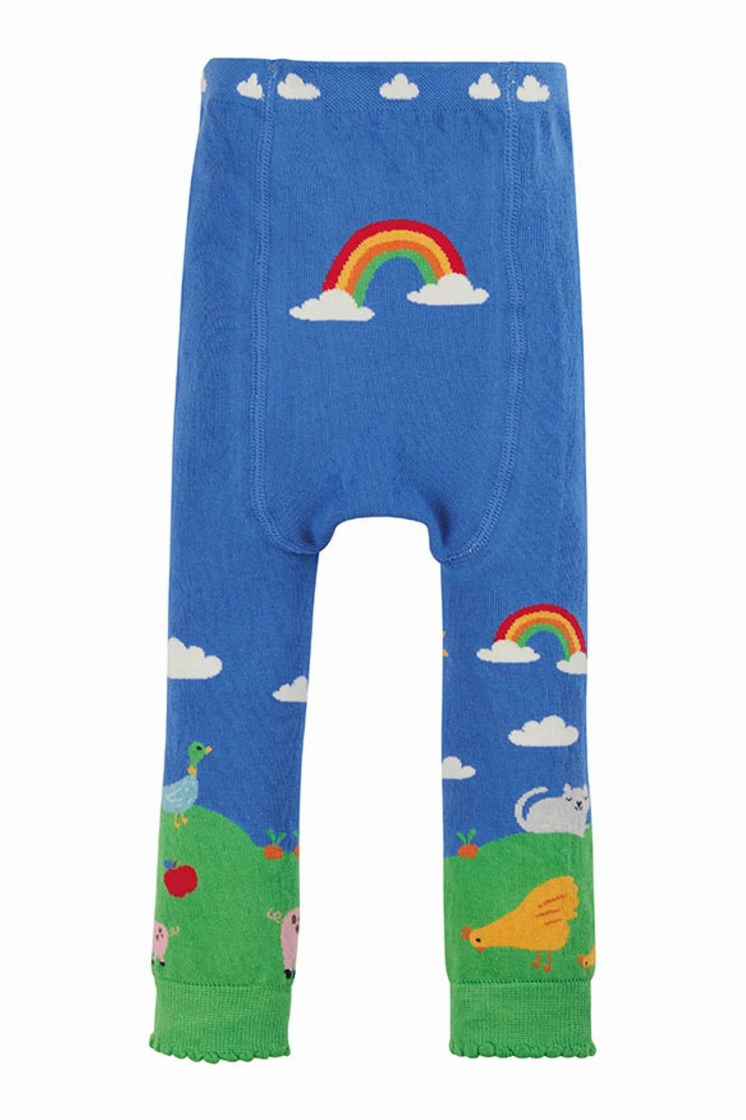 Frugi Organic Blue Farm Knitted Leggings 3 Frugi Organic Blue Farm Knitted Leggings