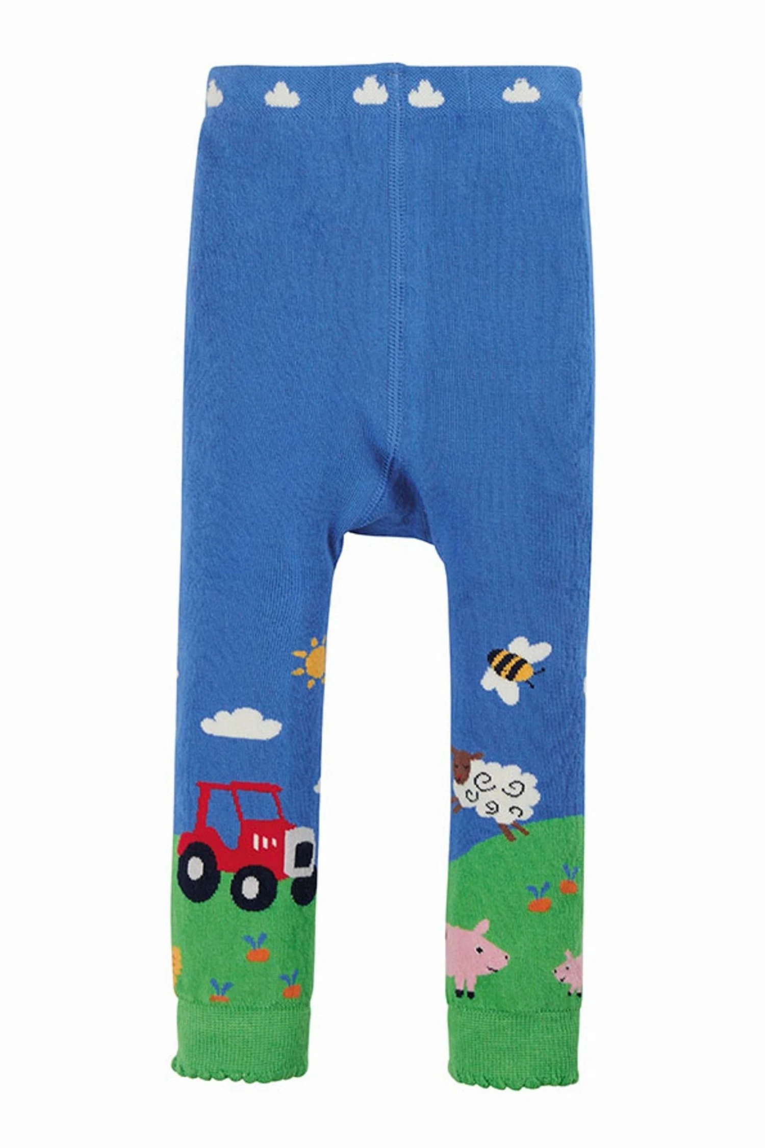 Frugi Organic Blue Farm Knitted Leggings 4 Frugi Organic Blue Farm Knitted Leggings - Image 2