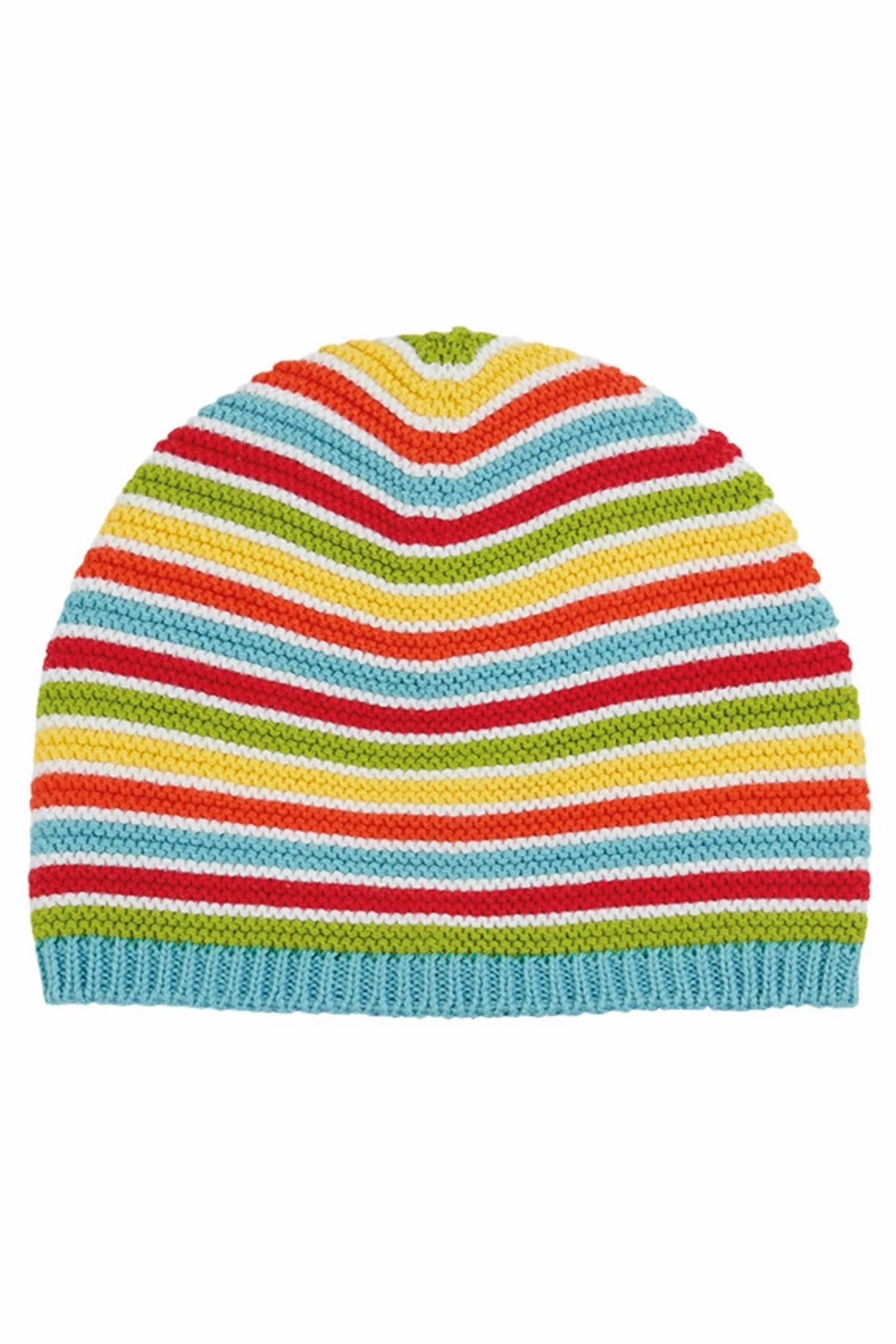 Frugi Natural Organic Cotton Knitted Hat - Rainbow Stripe 4 Frugi Natural Organic Cotton Knitted Hat - Rainbow Stripe - Image 2