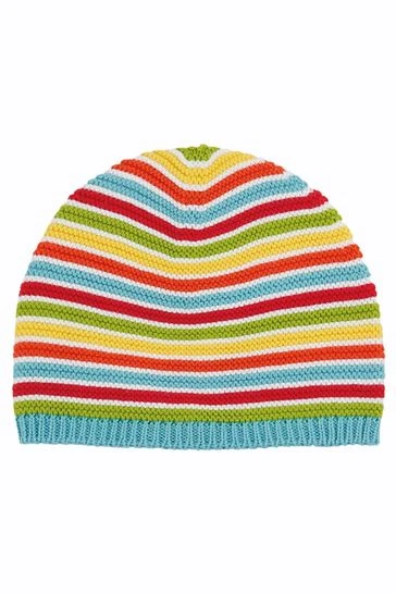 Frugi Natural Organic Cotton Knitted Hat - Rainbow Stripe 6 Frugi Natural Organic Cotton Knitted Hat - Rainbow Stripe - Image 4