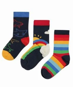 Frugi Blue Organic Super Soft Three Pack Socks - Sharks -Wear Basics Store unnamed file 644