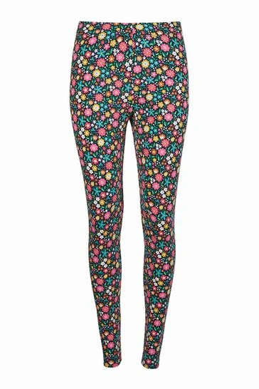 Frugi Organic Blue Grown Ups Floral Leona Leggings 5 Frugi Organic Blue Grown Ups Floral Leona Leggings - Image 3