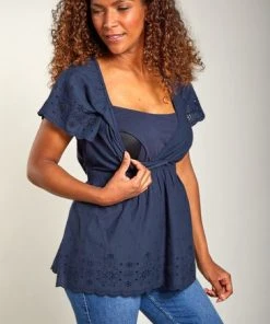 Frugi Navy Blue Organic Maternity And Nursing Top -Wear Basics Store unnamed file 673