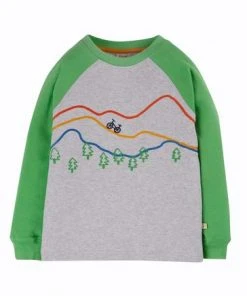 Frugi Organic Cotton Mountain Appliqué Top - Grey/Green -Wear Basics Store unnamed file 68