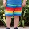 Frugi Red Organic Cotton Rainbow Stripe Jersey Shorts -Wear Basics Store unnamed file 697