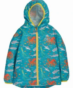 Frugi Blue Waterproof Recycled Sea Shark Rain Jacket