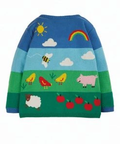 Frugi Natural Organic Cotton Cardigan - Farm Animals