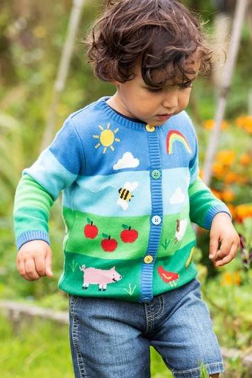 Frugi Natural Organic Cotton Cardigan - Farm Animals 8 Frugi Natural Organic Cotton Cardigan - Farm Animals - Image 6