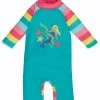Frugi Blue Rainbow Mermaid UPF 50+ Recycled Little Sun Safe Suit