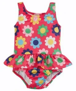 Frugi Pink Flower Power UPF 50+ Nappy Swimsuit -Wear Basics Store unnamed file 734