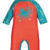 Frugi Orange Octopus UPF 50+ Little Sun Safe Suit