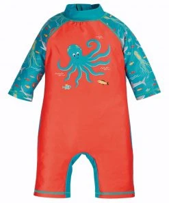 Frugi Orange Octopus UPF 50+ Little Sun Safe Suit