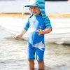 Frugi Blue Shark UPF 50+ Recycled Little Sunsafe Suit