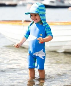Frugi Blue Shark UPF 50+ Recycled Little Sunsafe Suit