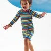 Frugi Blue UPF 50+ Rainbow Stripe Jammer Swim Shorts
