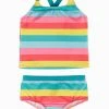Frugi Natural Rainbow Stripe UPF 50+ Recycled Reef Tankini