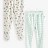 Frugi Organic Pull Up Trousers 2 Pack - Hedgehog/Breton