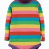 Frugi Pink Rainbow Stripe Organic Cotton Long Sleeve Bodysuit -Wear Basics Store unnamed file 805