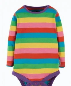Frugi Pink Rainbow Stripe Organic Cotton Long Sleeve Bodysuit 7 Frugi Pink Rainbow Stripe Organic Cotton Long Sleeve Bodysuit -Wear Basics Store unnamed file 807