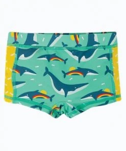 Frugi UPF 50+ Blue Rainbow Whales Kids Trunks -Wear Basics Store unnamed file 820
