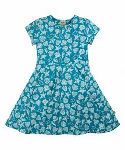 Frugi Blue Organic Seashell Spring Skater Dress