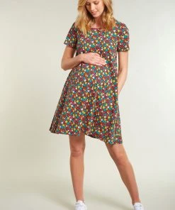 Frugi Womens Blue Organic Natalie Floral Maternity Dress