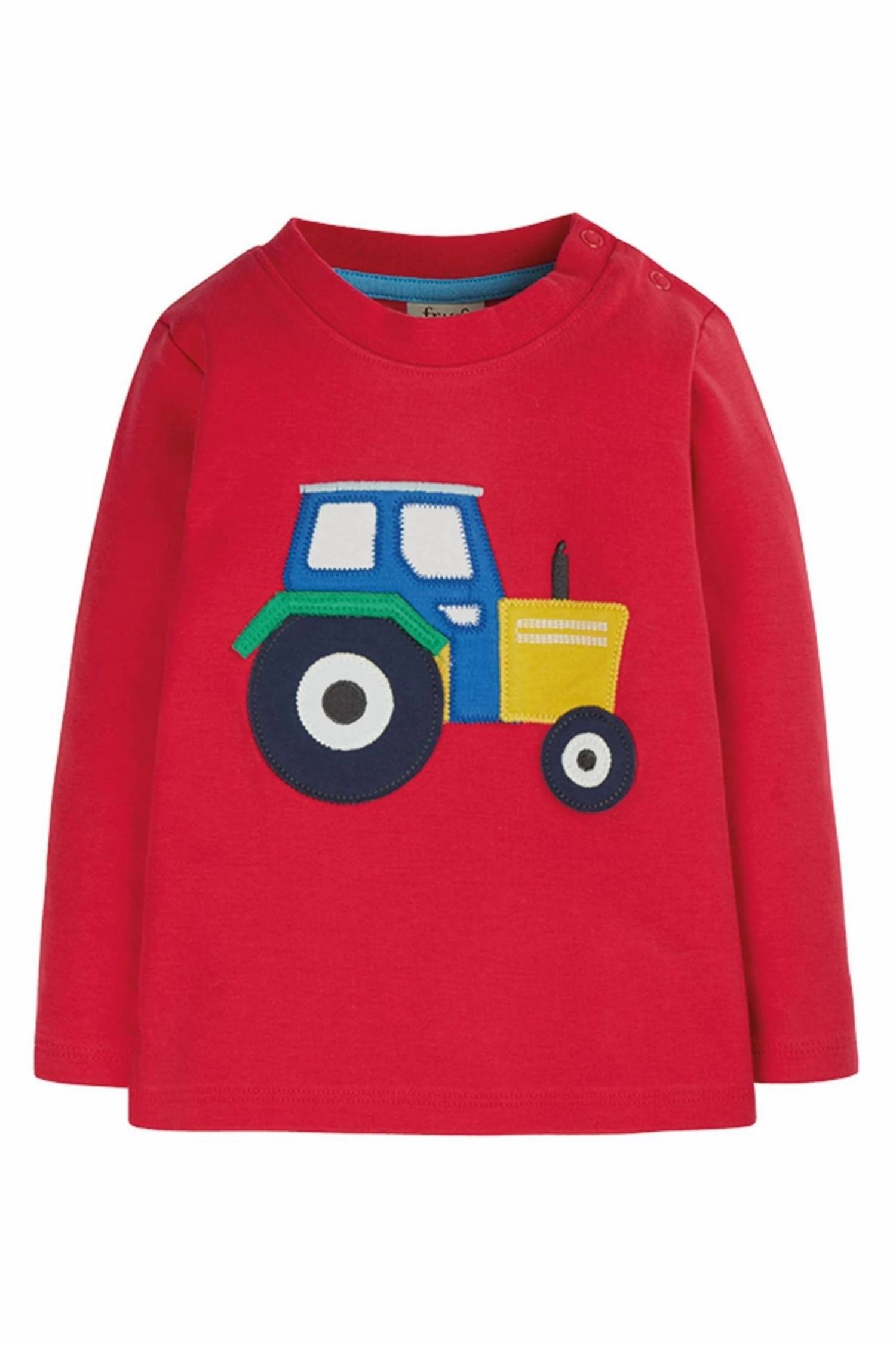 Frugi Natural Organic Red Long Sleeve T Shirt - Tractor 2 Frugi Natural Organic Red Long Sleeve T Shirt - Tractor